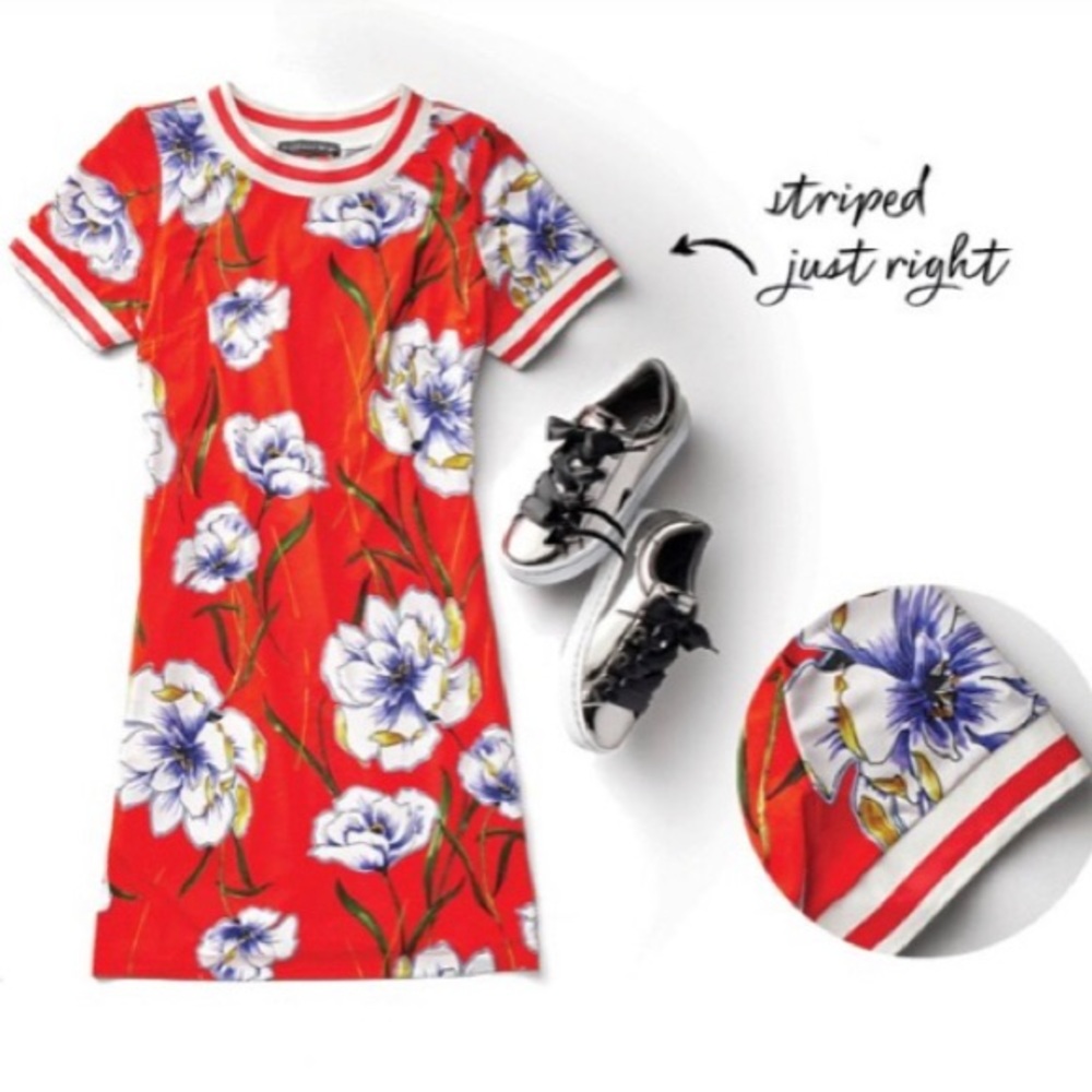 New! Madison Leigh Floral/Stripe Dress